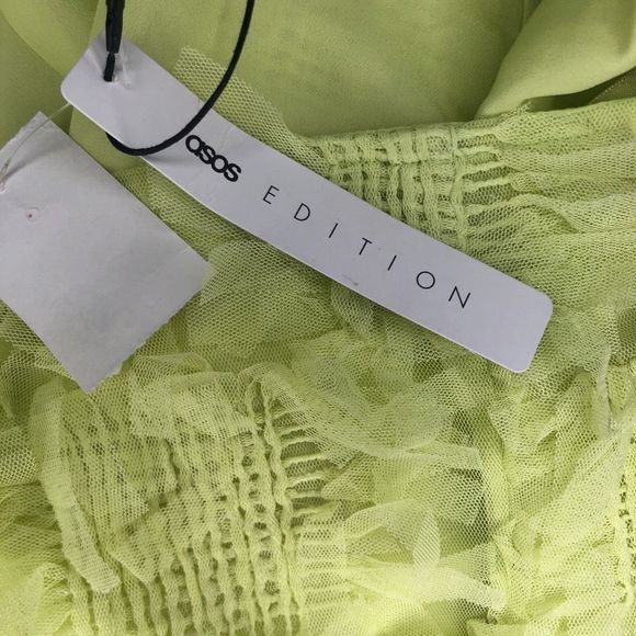 Asos Edition Women's Yellow Textured Mesh Mini Skirt Size 2 NWT - Picture 5 of 14